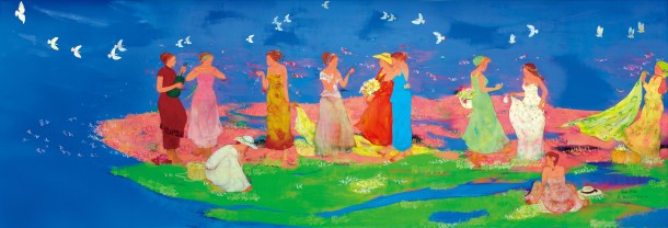 2F_田村能里子画伯作 女神の壁画